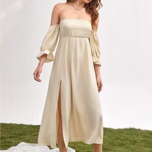 SHEIN Cream Maxi Dress